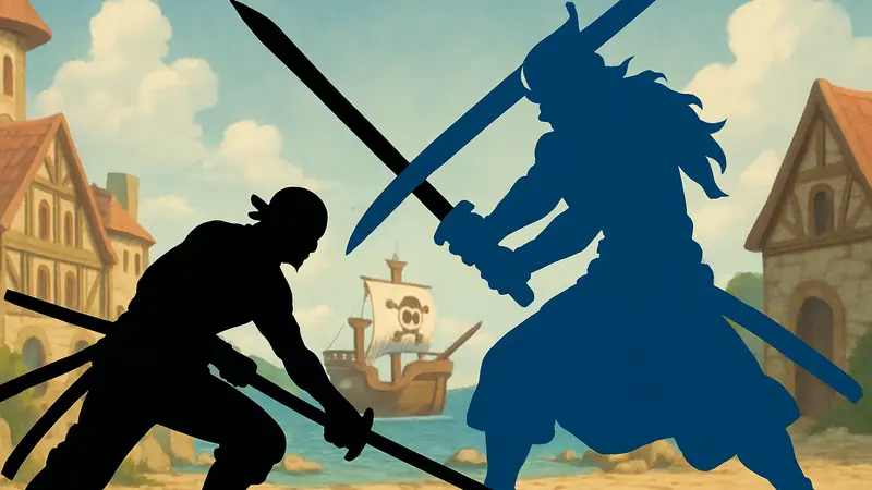 Ророноа Зоро и новый мечник Дори из One Piece. Битва за звание сильнейшего фехтовальщика.