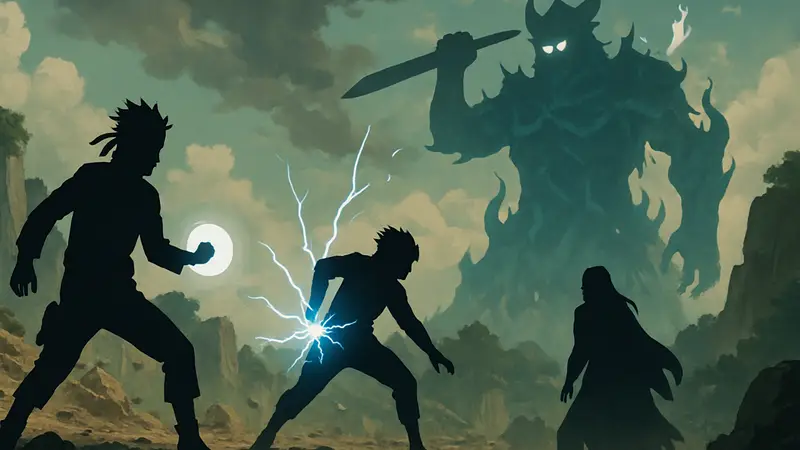 Команда 7 из Наруто демонстрирует свои мощнейшие атаки: Расенган, Чидори, Сусаноо.