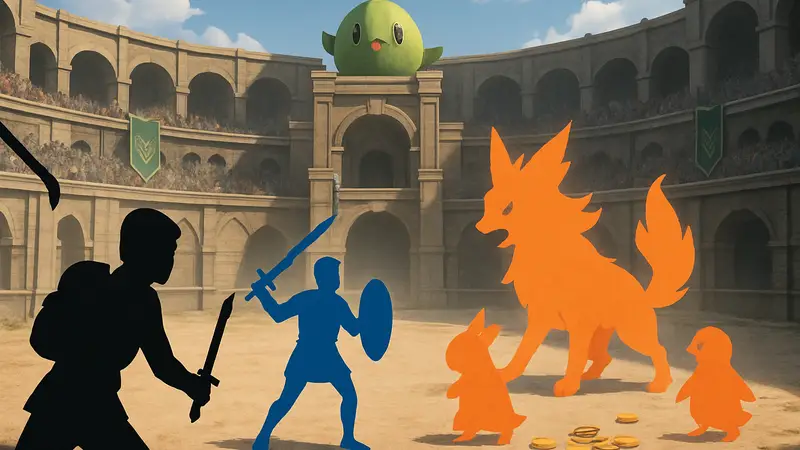 Игровая Арена в Palworld, иллюстрация PvE и PvP сражений для получения золота и славы