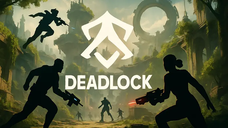 Логотип или игровой процесс Deadlock, нового шутера Valve в Steam