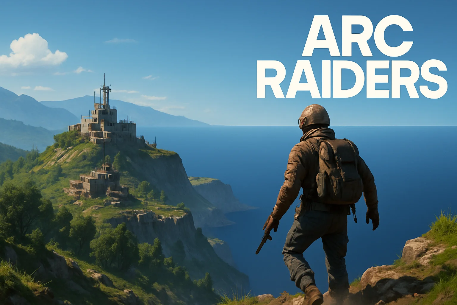 Скриншот из Arc Raiders, игрок, выходящий за границы карты, логотип игры.