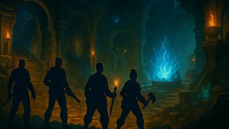 Скриншот из Torchlight 2 с персонажами, исследующими подземелье после масштабного обновления