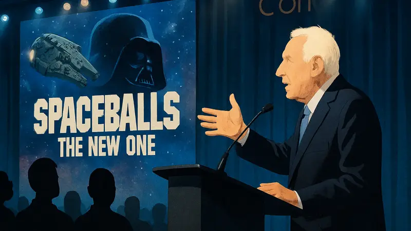 Мел Брукс на сцене CinemaCon анонсирует название сиквела Spaceballs, вызывая спорную реакцию