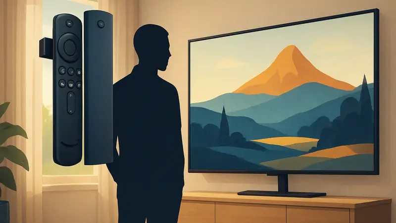 Изображение тонкого Amazon Fire TV Stick HD и стильного телевизора Ember Artline, демонстрирующих новые возможности.