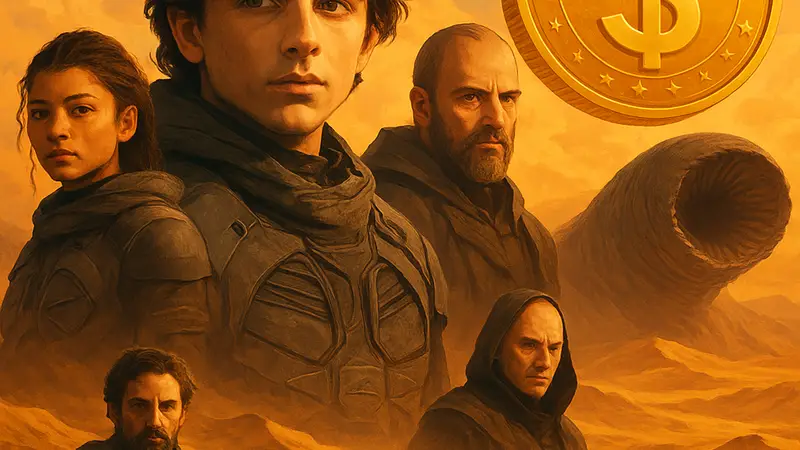Постер фильма "Дюна 3" с персонажами на фоне песчаных ландшафтов Арракиса, символизирующий кассовый успех.