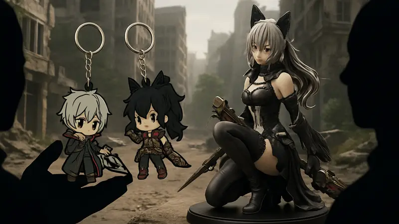 Резиновые брелки с персонажами Code Vein 2 и детализированная фигурка Лу МагМелл от Kotobukiya.