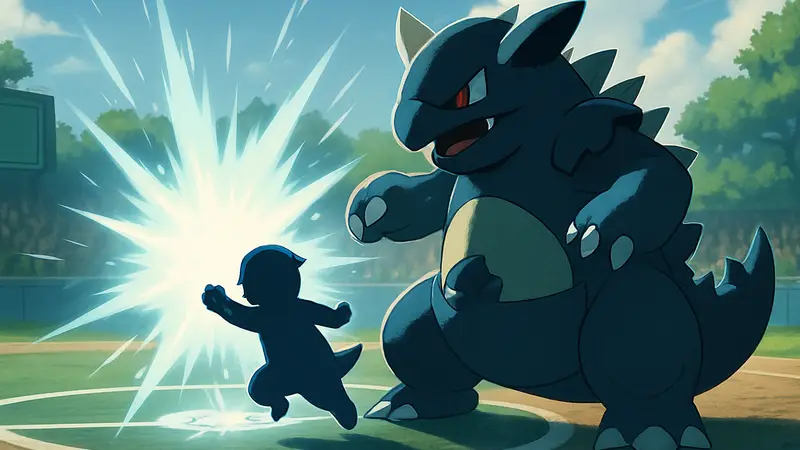 Мега Кэнгэсхан и его детеныш в Pokemon Champions, использующие прием OHKO