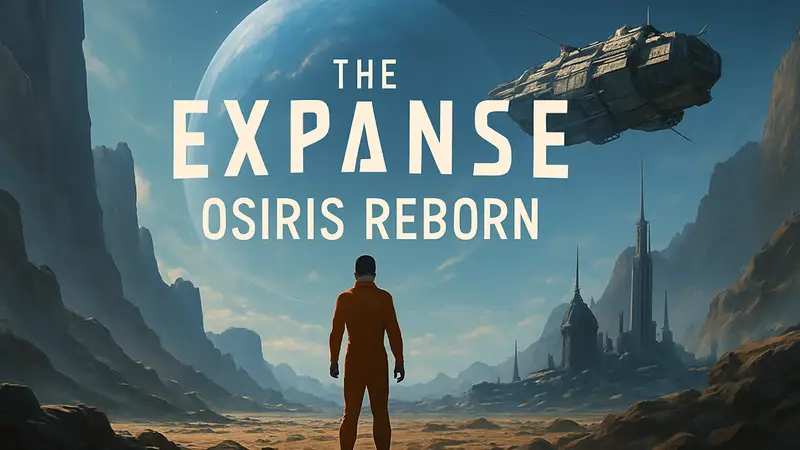 Логотип The Expanse: Osiris Reborn на фоне научно-фантастического пейзажа