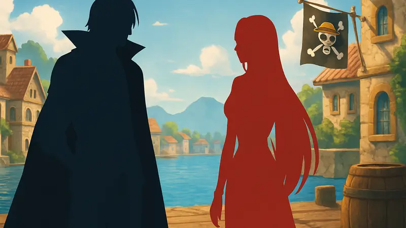 Персонажи One Piece Шанкс и Боа Хэнкок в кадре аниме