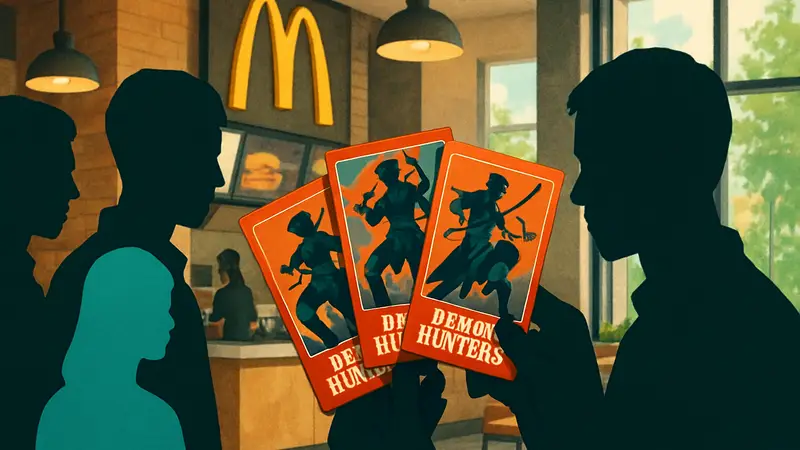 Коллекционные фотокарточки KPop Demon Hunters, предлагаемые в рамках акции McDonald's.