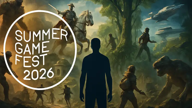 Логотип Summer Game Fest 2026 на фоне изображения множества новых видеоигр и геймплейных моментов.