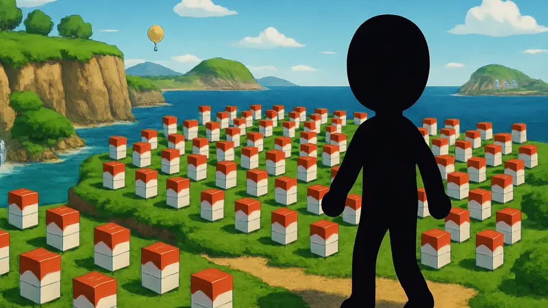 Скриншот Tomodachi Life: Living the Dream с множеством сигарет на острове