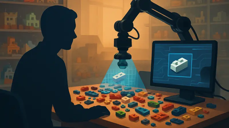 Искусственный интеллект сканирует детали Lego, помогая найти недостающие элементы для сборки.