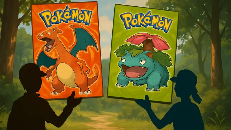 Покемоны FireRed и LeafGreen: обложки игр с главными героями и покемонами на переднем плане