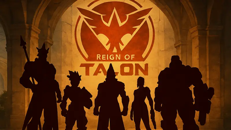 Новые герои Overwatch на фоне логотипа Reign of Talon.