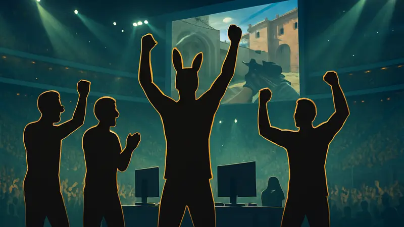 Киберспортивная команда Vitality празднует победу над NAVI на турнире в Рио