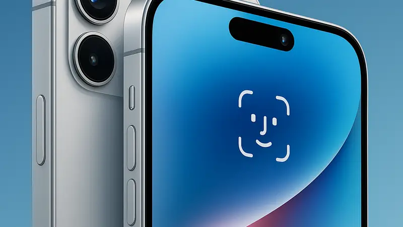Изображение iPhone Air с обновленным модулем Face ID и изменённым Dynamic Island.