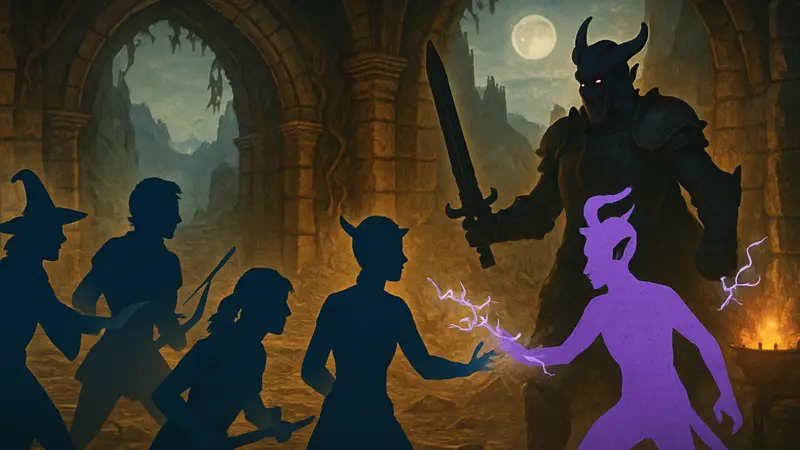 Сцена из Baldur's Gate 3, иллюстрирующая игровую механику или персонажей, вовлечённых в D&D-подобную ситуацию.