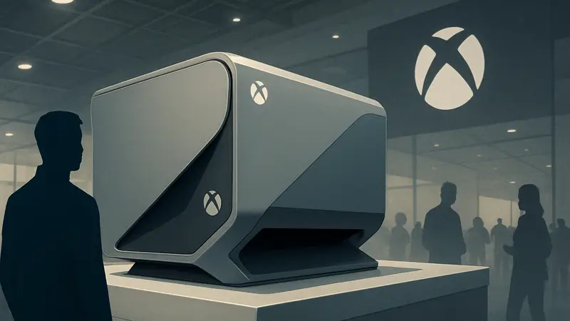 Футуристическая концепт-консоль Xbox Project Helix, символизирующая следующее поколение игровых систем от Microsoft.