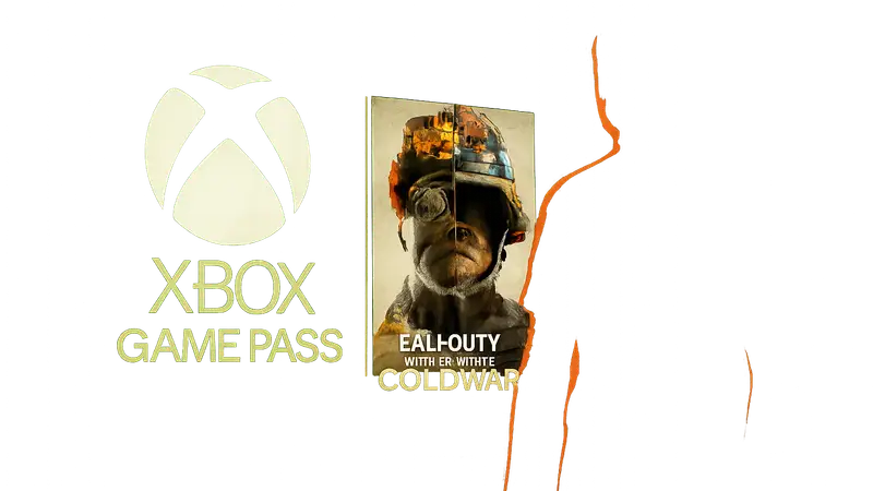 Логотип Call of Duty: Black Ops Cold War на фоне символики Xbox Game Pass.