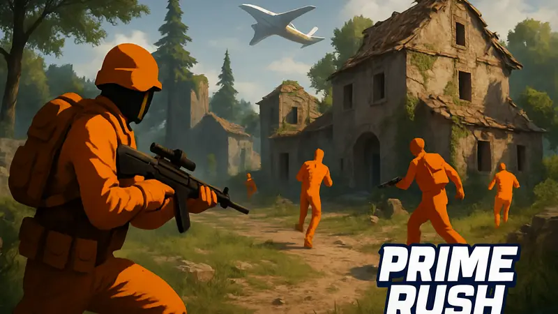 Геймплейный скриншот мобильного шутера Prime Rush в жанре battle-royale.