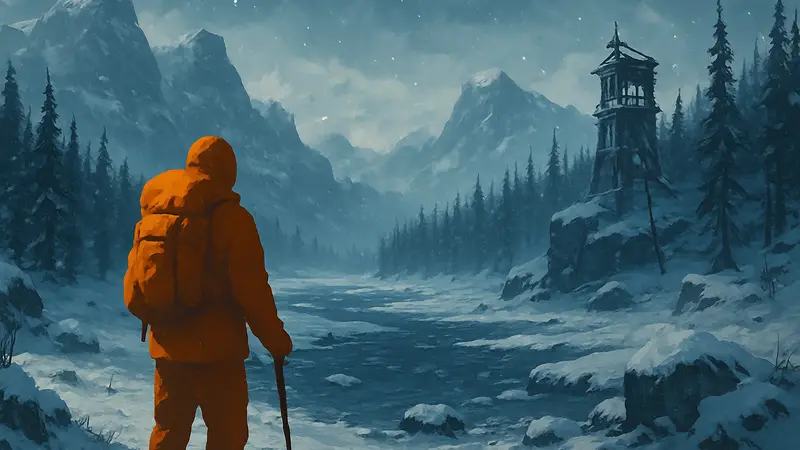 Обложка или скриншот игры Blackfrost, изображающий суровый зимний пейзаж
