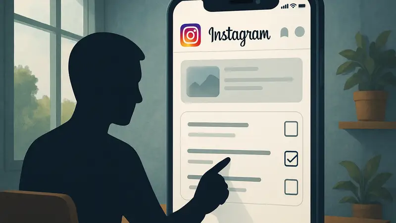Настройка алгоритма Instagram: пользовательский интерфейс с опциями персонализации контента.