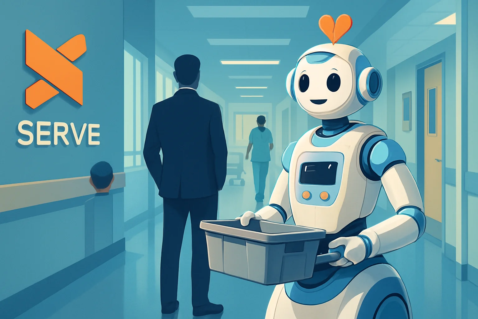 Робот Moxi от Diligent Robotics в больничной среде, Serve Robotics расширяет свою сферу.
