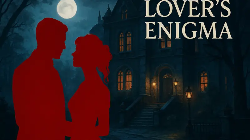 Обложка или скриншот игры Lover’s Enigma, демонстрирующий её тёмную романтическую атмосферу и тайны.