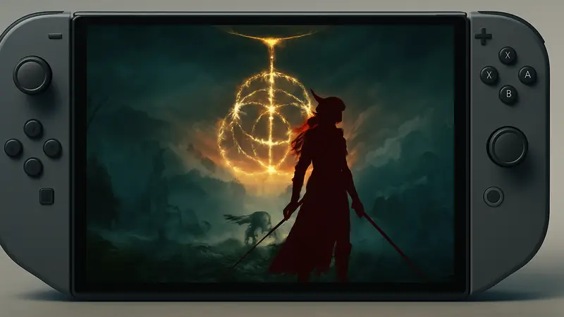 Обложка Elden Ring: Tarnished Edition на Nintendo Switch 2 с Маленией.