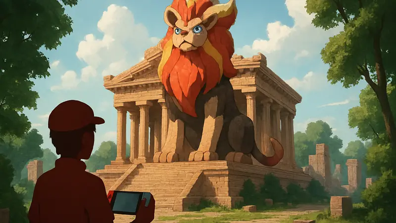 Игрок построил огромный храм для покемона Пироара в игре Pokopia на Nintendo Switch 2.