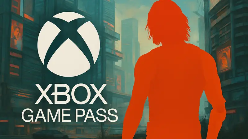 Арт с Ви или Джонни Сильверхэндом на фоне логотипа Xbox Game Pass.