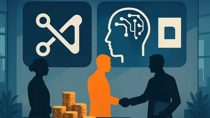 Логотип Traza и Base10 с символами искусственного интеллекта, иллюстрирующие привлечение инвестиций.