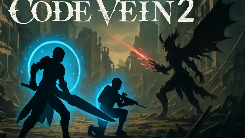 Скриншот или обложка игры Code Vein 2 с персонажами в бою, демонстрирующие баффы