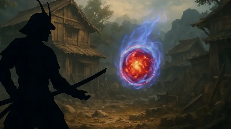 Ядро Духа Ёкая в Nioh 3, внутриигровой скриншот с самураем и предметом