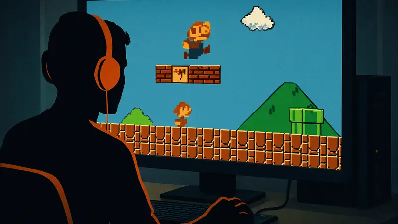 Спидраннер Niftski во время прохождения Super Mario Bros., скриншот игры