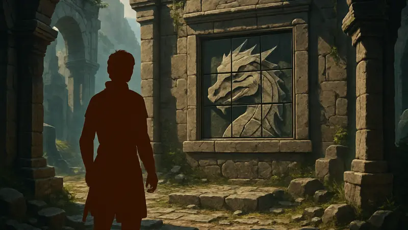 Головоломка с изображением в Руинах Драконьей Головы, Crimson Desert.