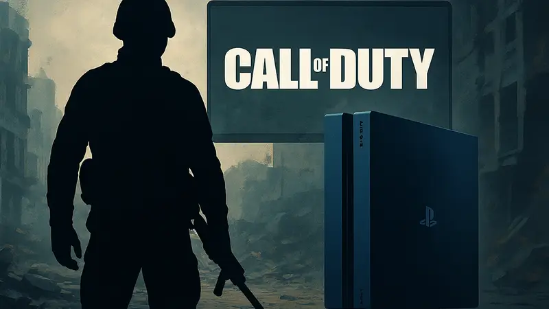 Логотип Call of Duty на фоне PlayStation 4, символизирующий завершение поддержки.