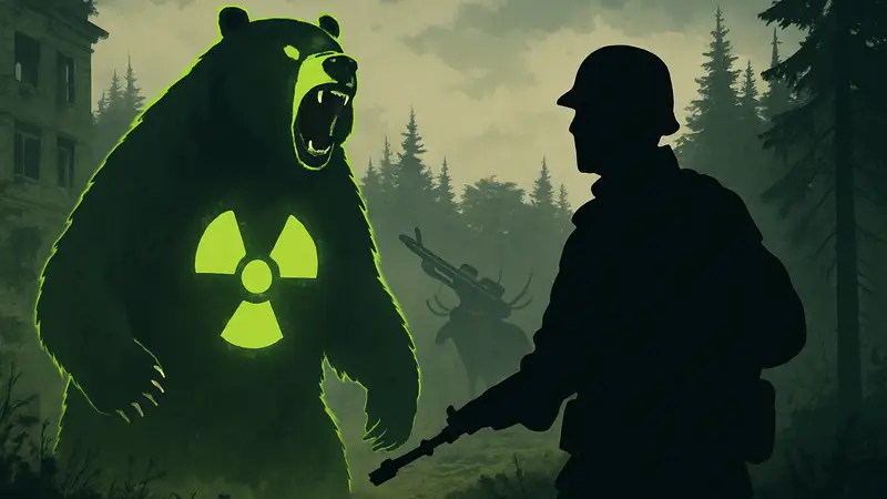 Радиоактивный медведь и солдат из игры Striden