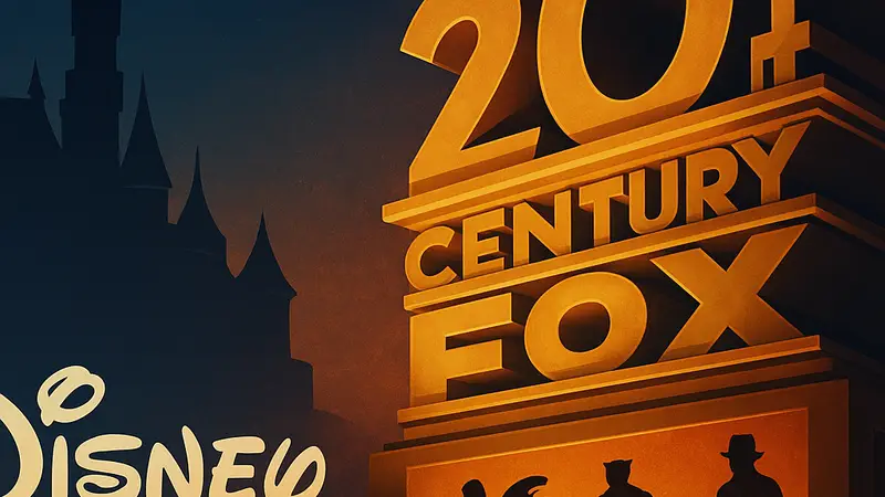 Логотипы Disney и Fox, символизирующие слияние и неиспользуемый потенциал старых франшиз.