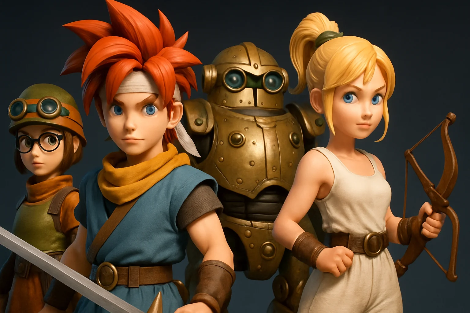 Классические персонажи Chrono Trigger в новом 3D-исполнении, намекающие на ремейк JRPG.