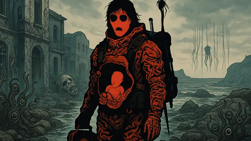 Коллекционная фигурка Сэма из Death Stranding 2 в костюме по мотивам работ Дзюндзи Ито
