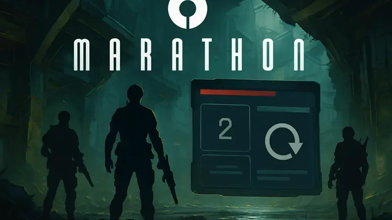 Логотип игры Marathon и скриншот с анонсом второго сезона и обнулением прогресса.