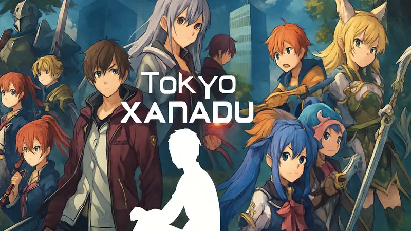 Логотип Nihon Falcom или коллаж из игр Tokyo Xanadu и других тайтлов студии.