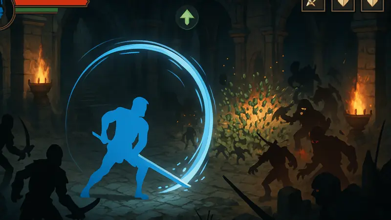 Скриншот геймплея Phantom Tower, показывающий динамичные сражения, элементы roguelike и прокачку персонажа.