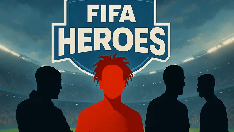 Логотип FIFA Heroes, изображения iShowSpeed и футбольных звезд