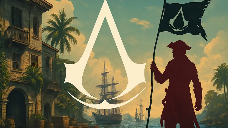 Логотип Assassin's Creed Shadows с элементами, намекающими на Black Flag