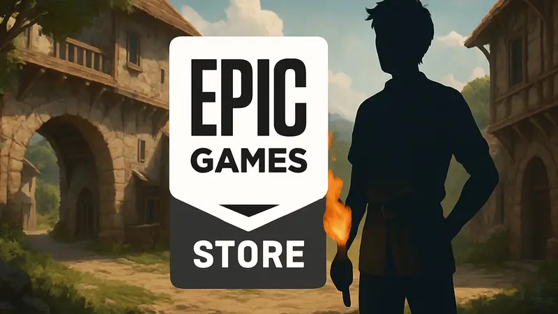 Логотип Epic Games Store с изображением новой бесплатной игры или бонуса.