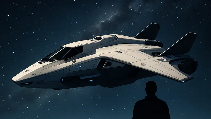 Космический корабль Imperial Eagle Mk.II в игре Elite Dangerous на фоне звездного неба