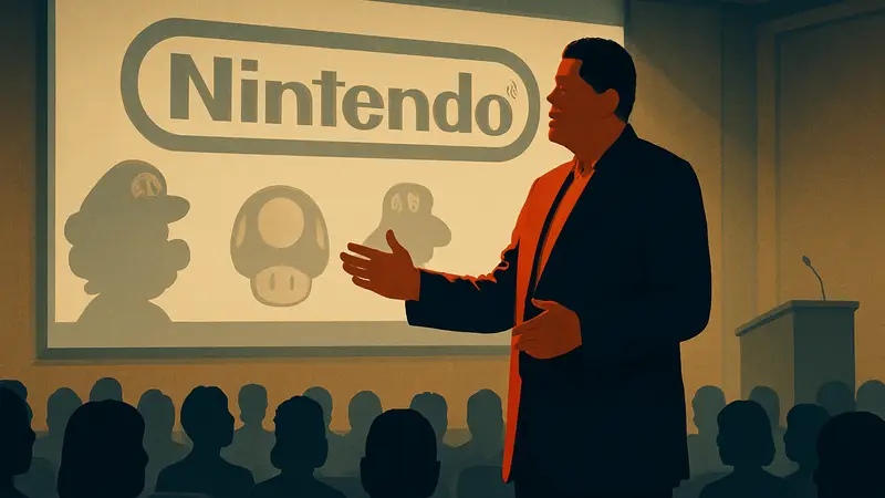 Реджи Фис-Эме, бывший президент Nintendo of America, на публичном выступлении